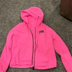 Reversible PINK Victoria secret Sherpa jacket